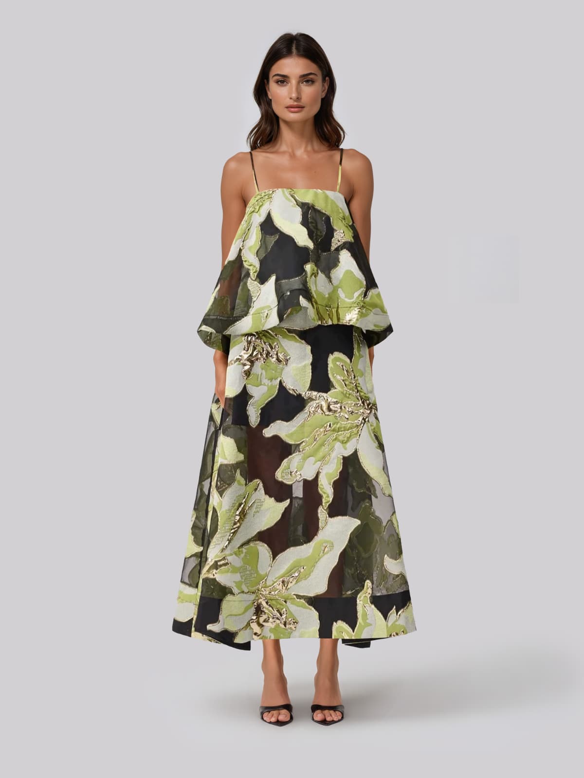 Praevor Spaghetti Floral Maxi Dress