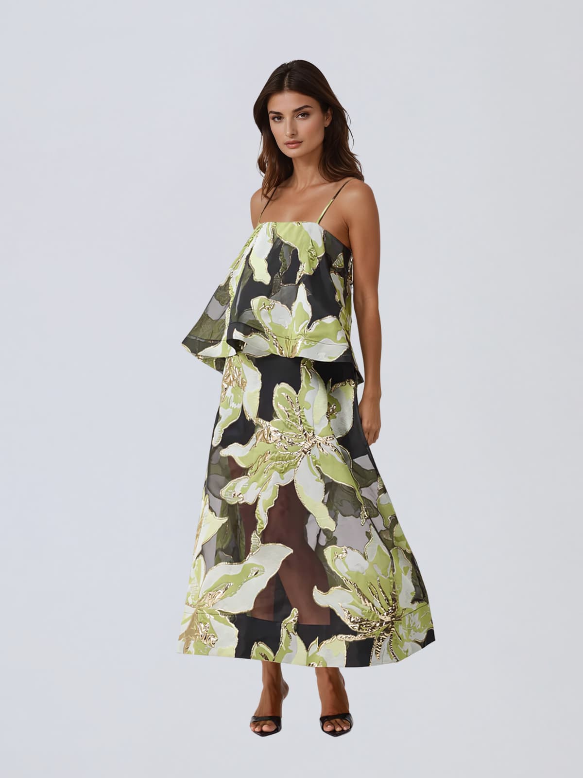 Praevor Spaghetti Floral Maxi Dress - Image 2