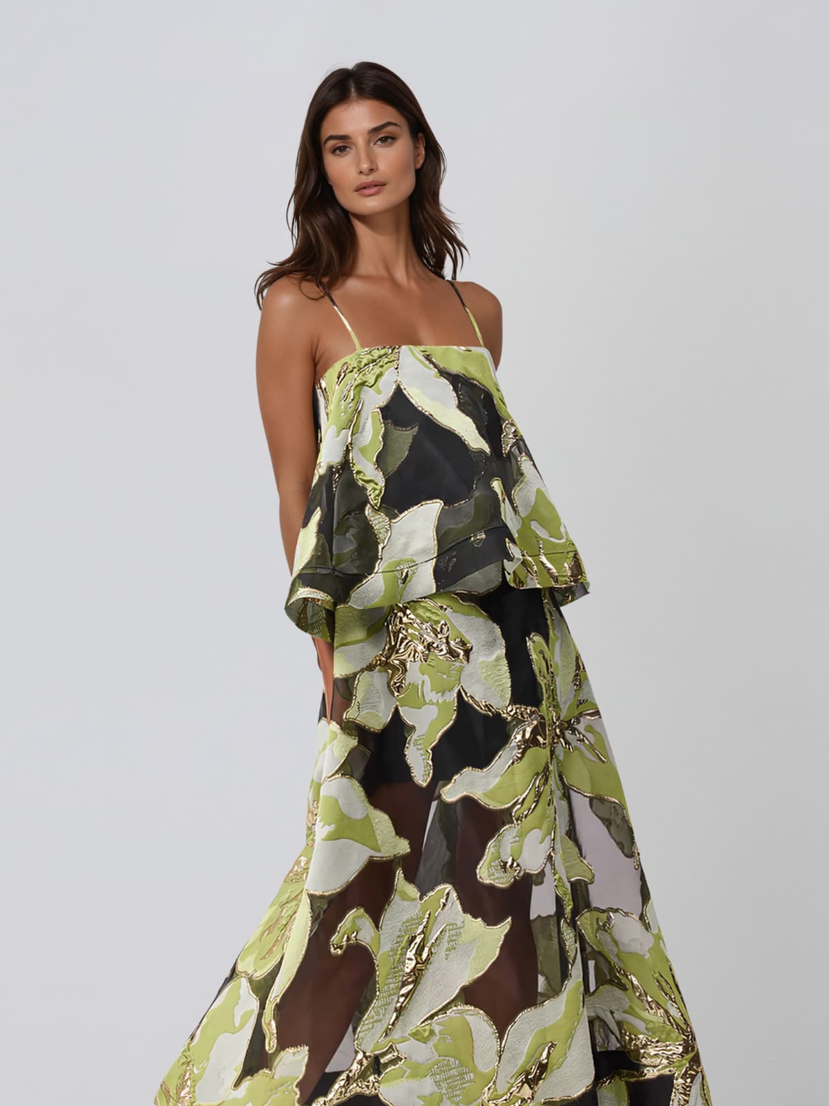 Praevor Spaghetti Floral Maxi Dress - Image 4