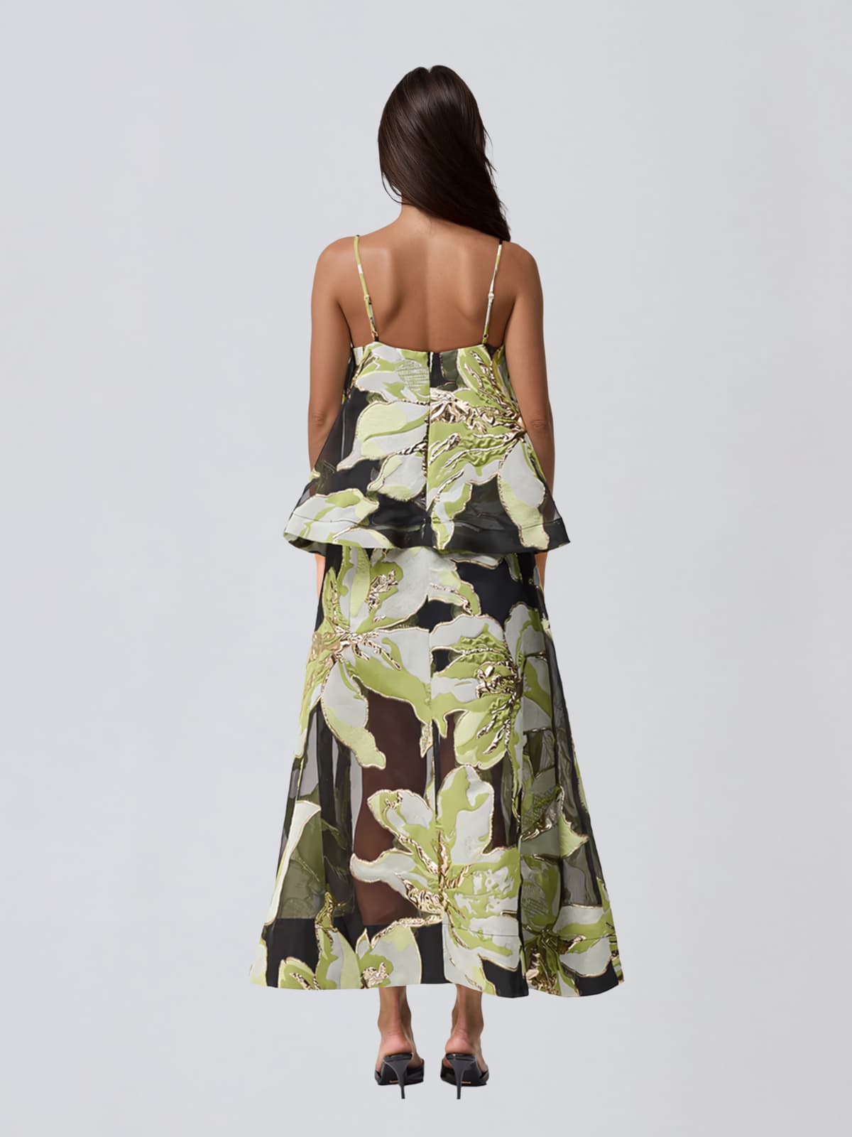 Praevor Spaghetti Floral Maxi Dress - Image 5