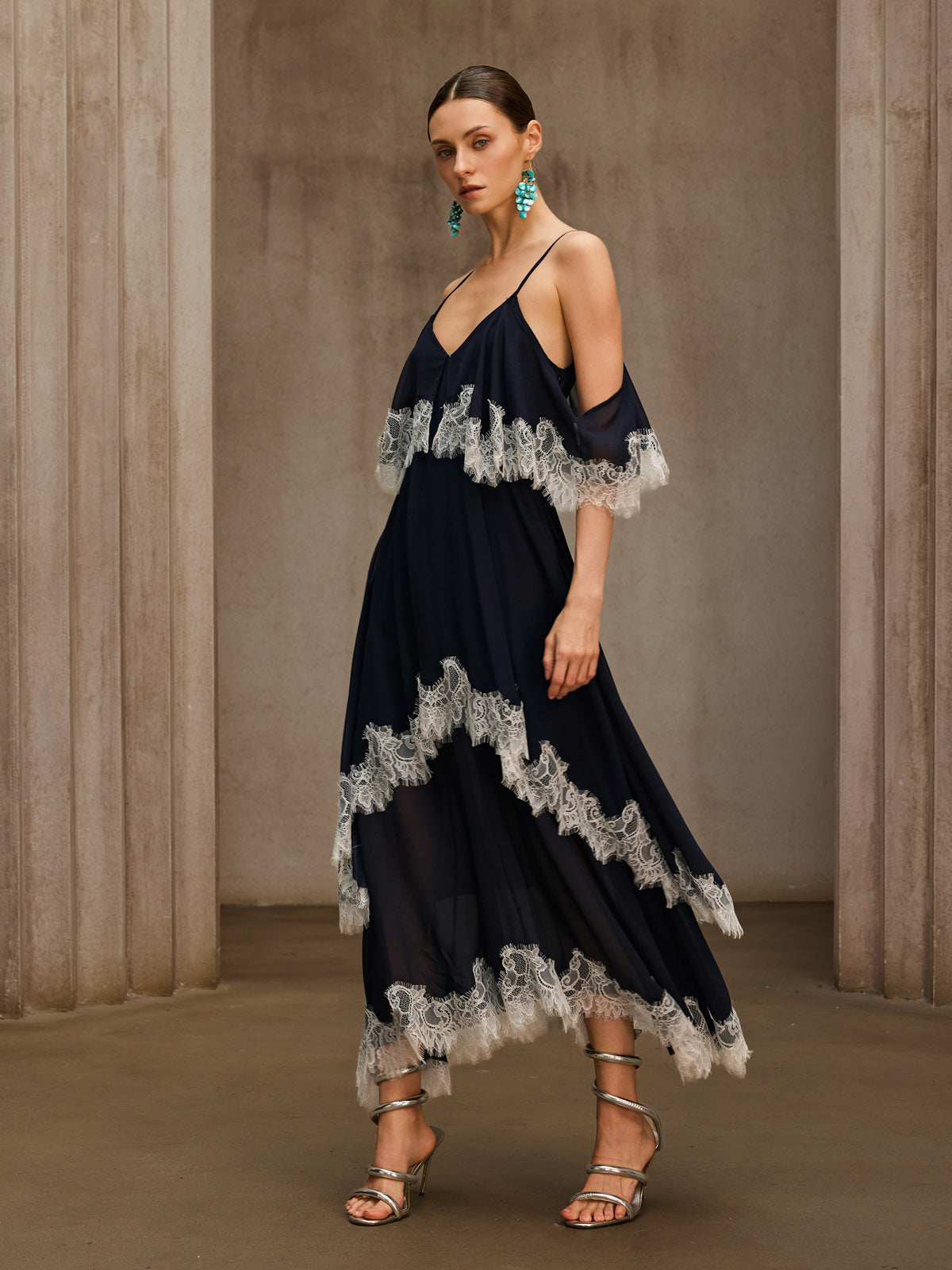 Praxoryn Spaghetti Lace Maxi Dress - Image 2