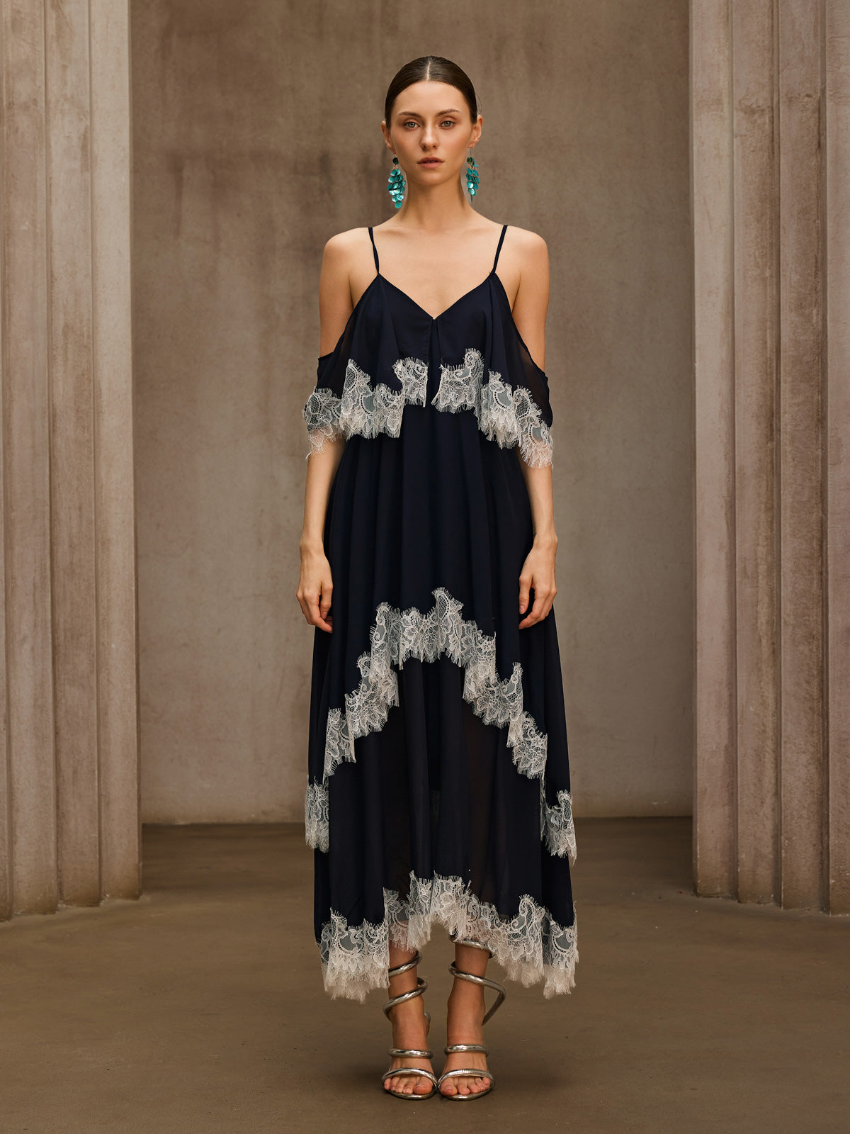 Praxoryn Spaghetti Lace Maxi Dress - Image 3
