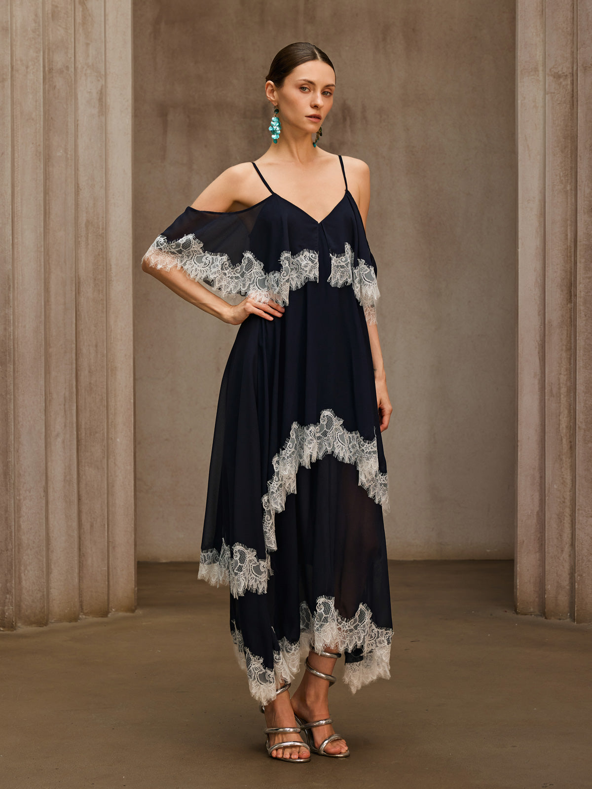 Praxoryn Spaghetti Lace Maxi Dress - Image 5