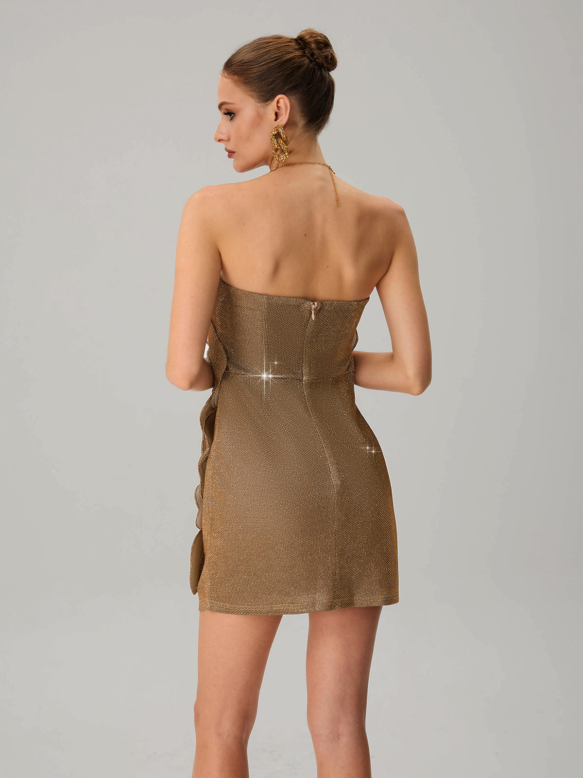 Queyra Strapless Flower Mini Dress - Image 6
