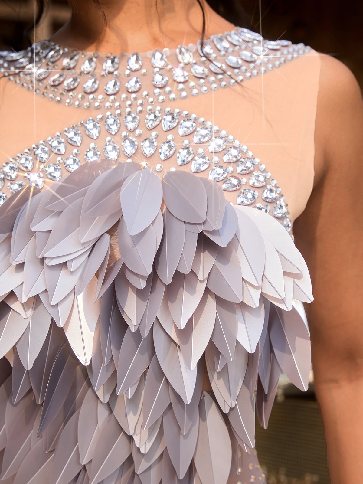Quistel Sleeveless Crystal Leaf Mini Dress - Image 7
