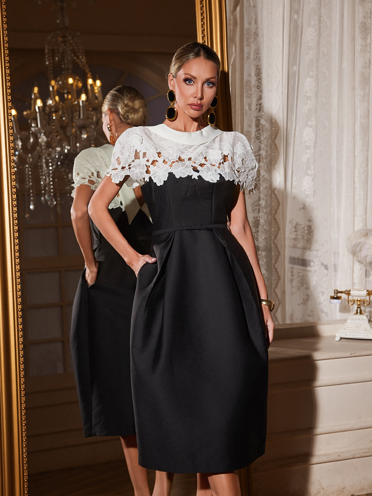 Reyra Floral Cutout Midi Dress - Image 5