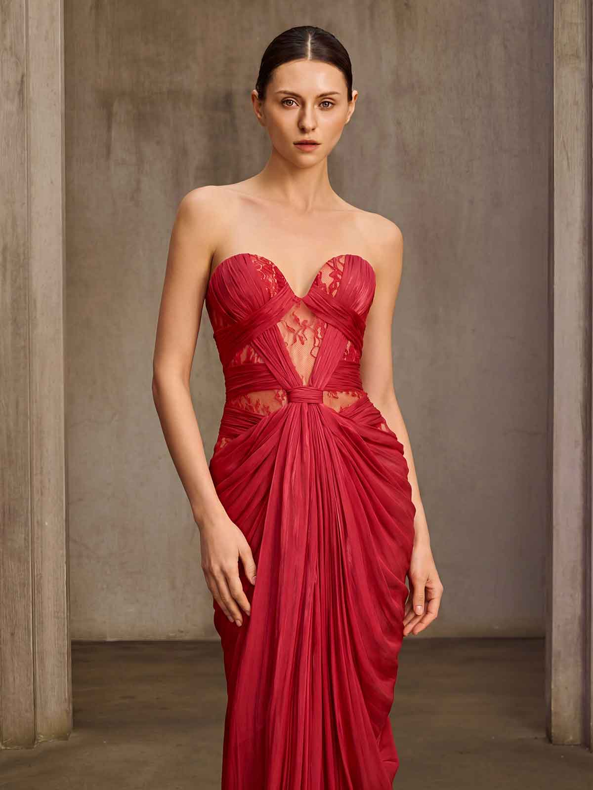 Savelion Strapless Draped Maxi Dress - Image 2
