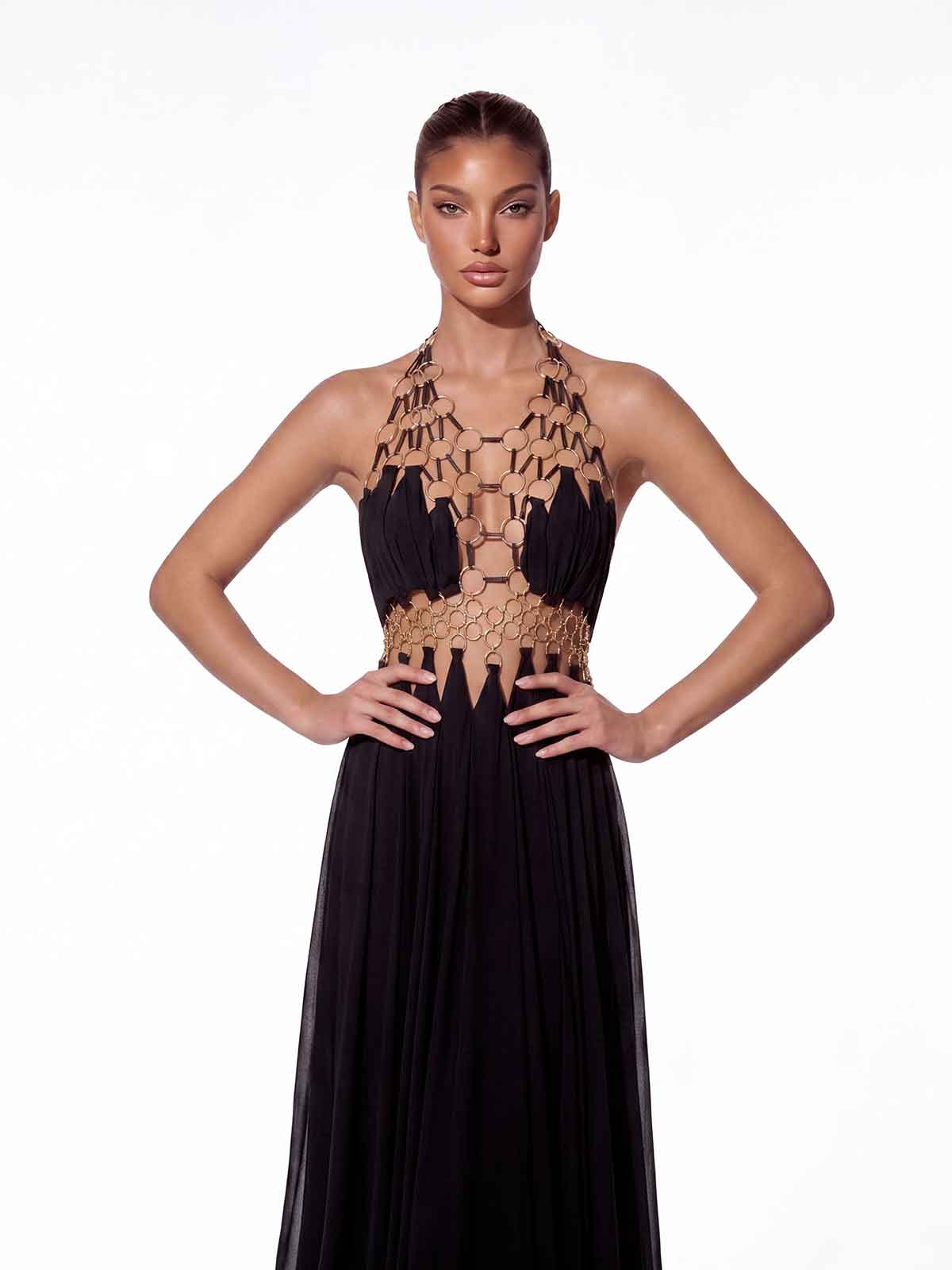 Sevionx Backless Cutout Maxi Dress In Black - Image 2