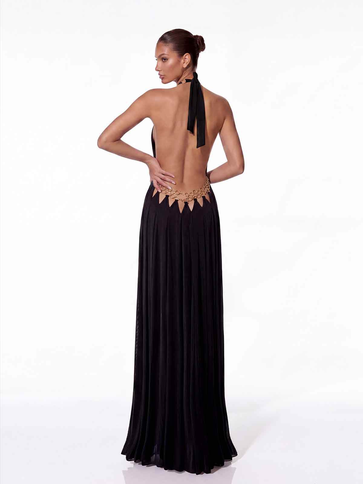 Sevionx Backless Cutout Maxi Dress In Black - Image 3