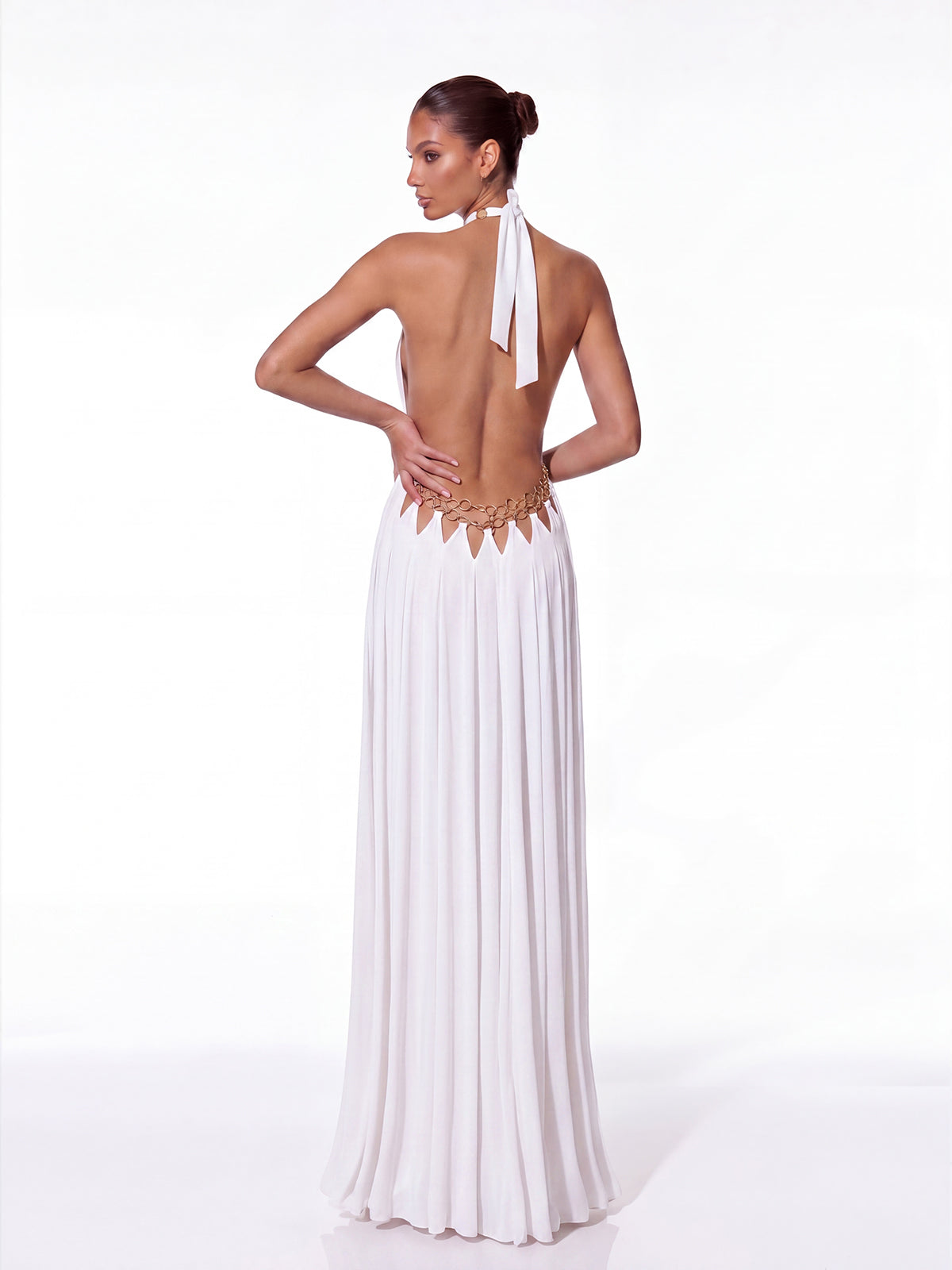 Sevionx Backless Cutout Maxi Dress In White - Image 3
