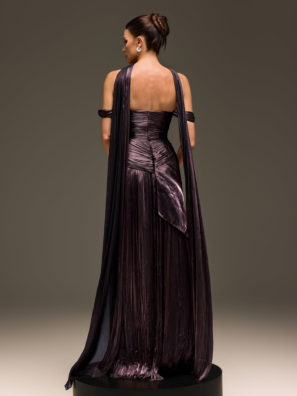 Torvayne Off Shoulder Rose Draped Dress - Image 6