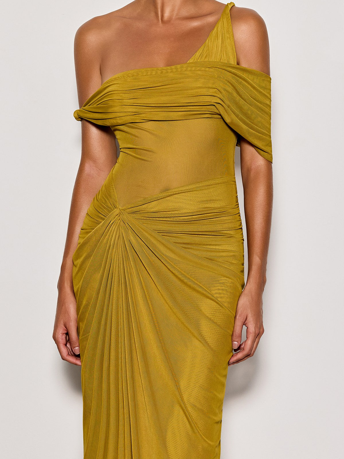 Urixa One Shoulder Ruched Maxi Dress - Image 7