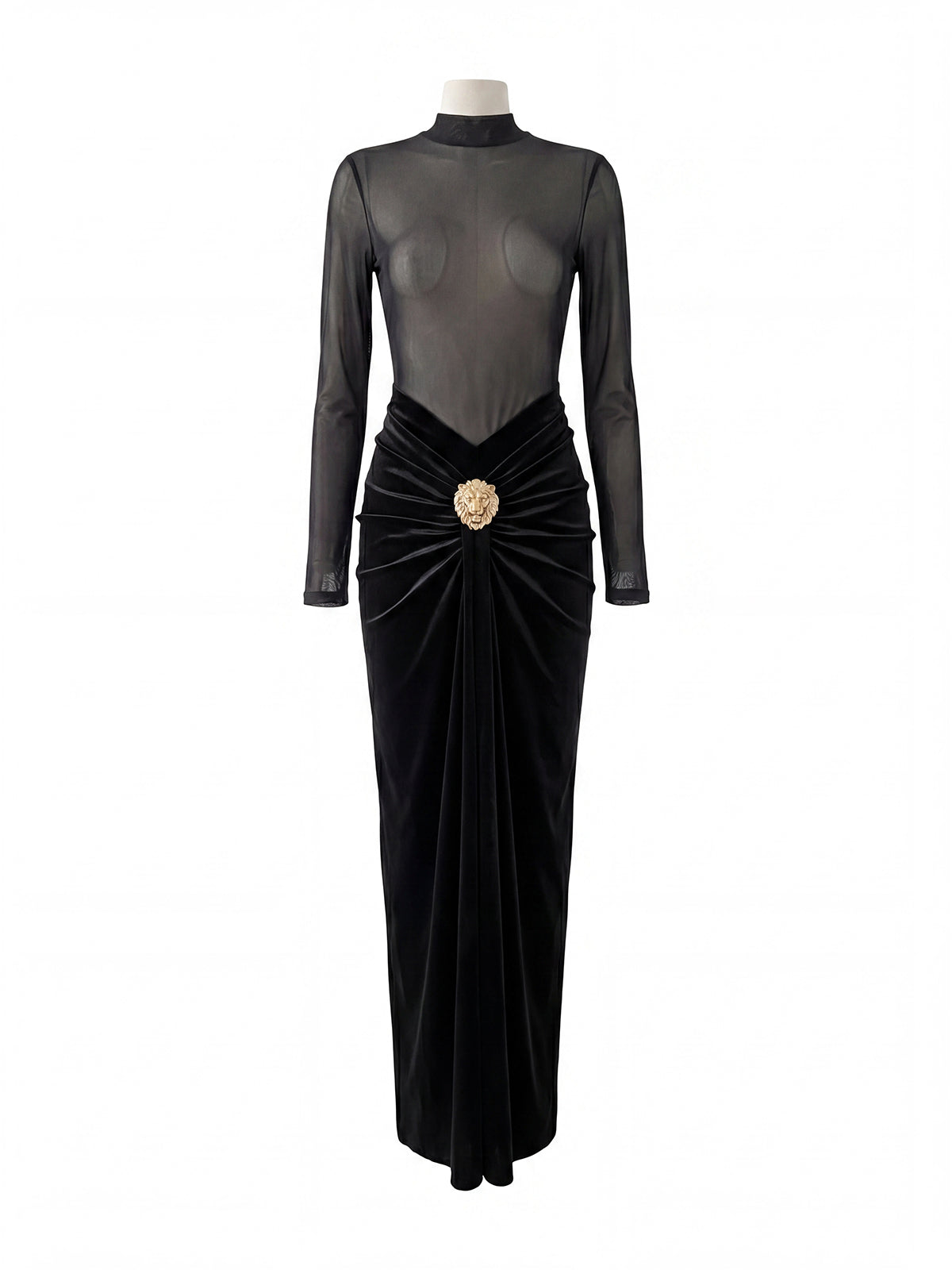 Wavelion Mesh Satin Maxi Dress - Image 4