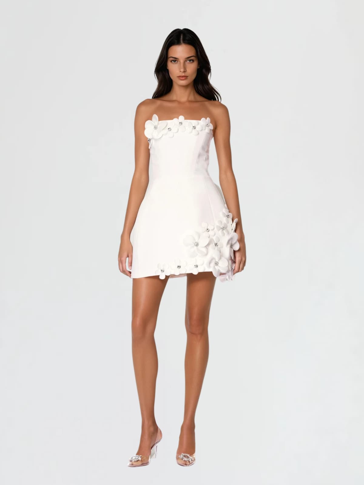 Xavon Strapless Flower Bandage Mini Dress - Image 2