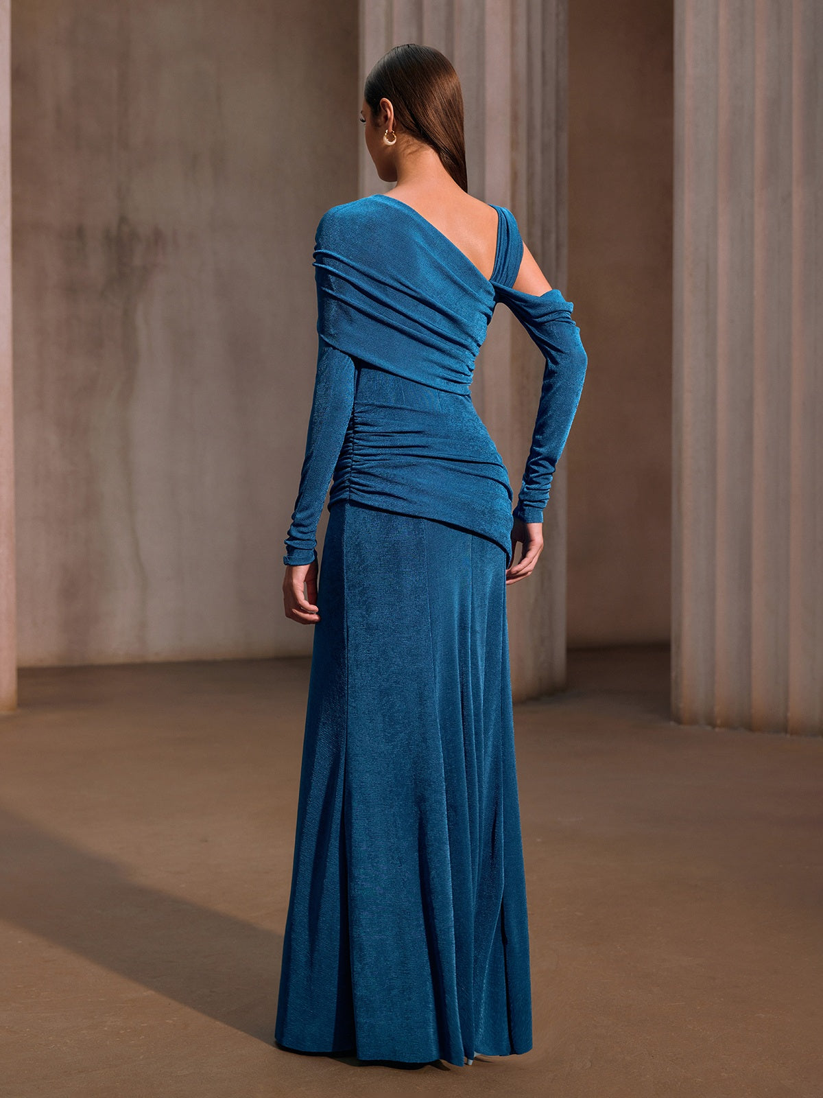 Xelyxan One Shoulder Ruched Maxi Dress - Image 6