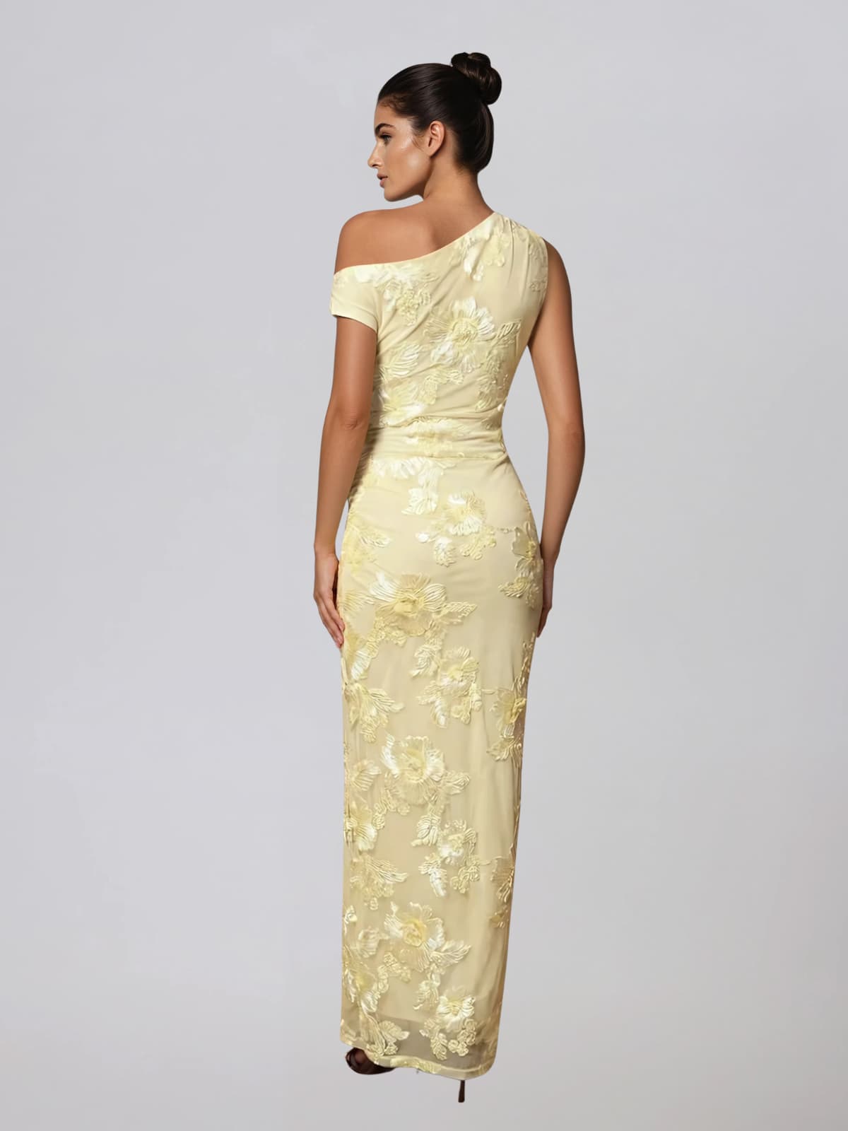 Zryne One Shoulder Flower Maxi Dress - Image 4