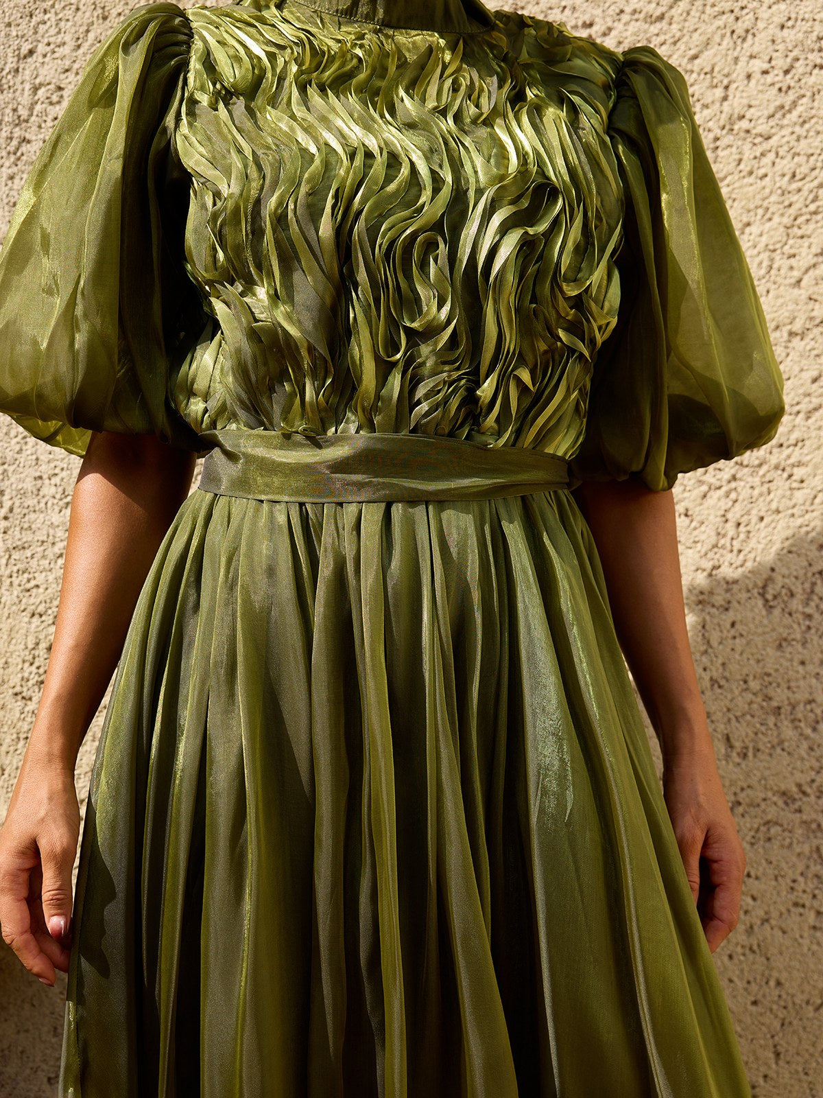 Zylarion Puff Sleeve Ruffle Maxi Dress - Image 7